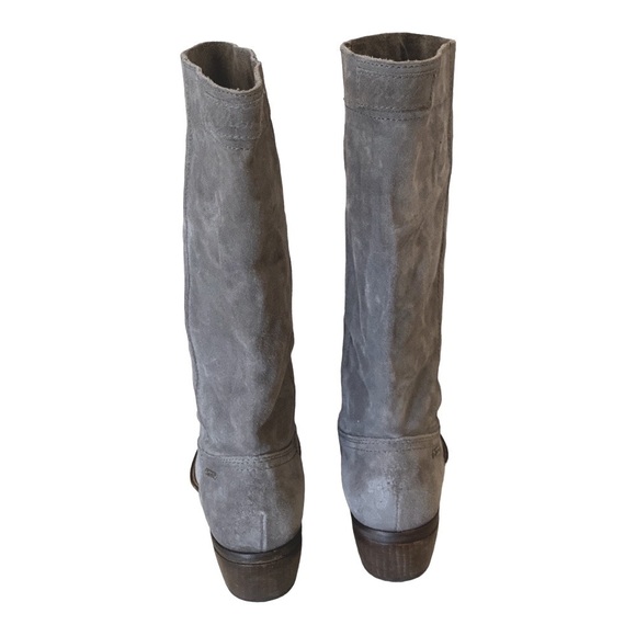 Vintage DIESEL Grey Suede Cowboy Boot Coastal Cowgirl Western Pull-On Size 7 - Picture 7 of 14